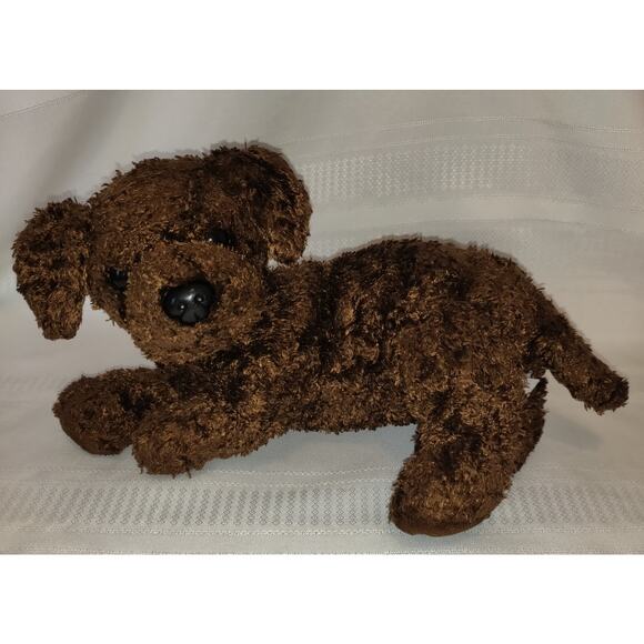 TY Flopper Plush Brown Dog Puppy Toy Chocolate Lab Stuffed Animal 2001 12" - Picture 2 of 11